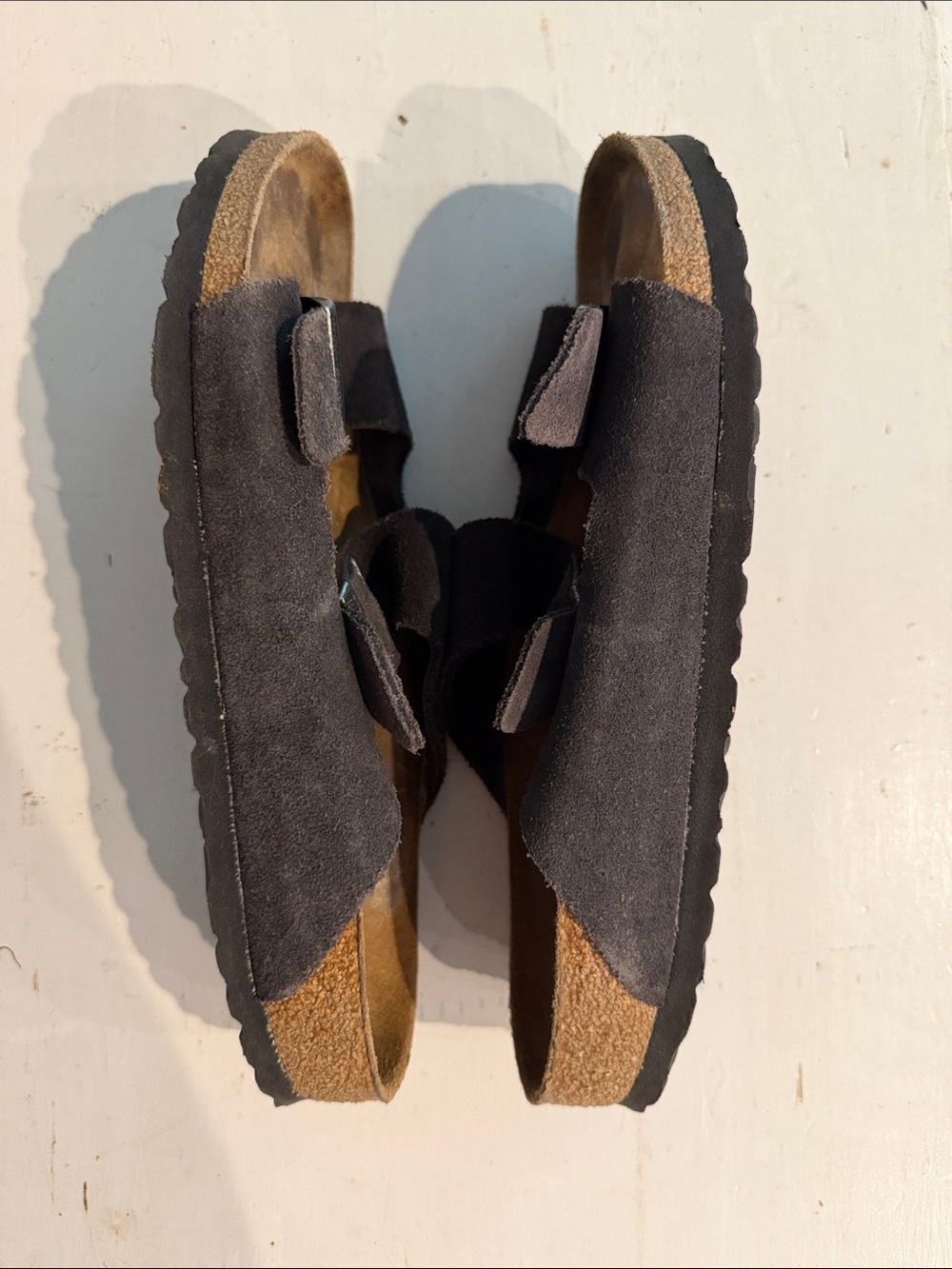 Birkenstock Two-Strap Suede Slides in Dark Brown - Picture 4 of 5